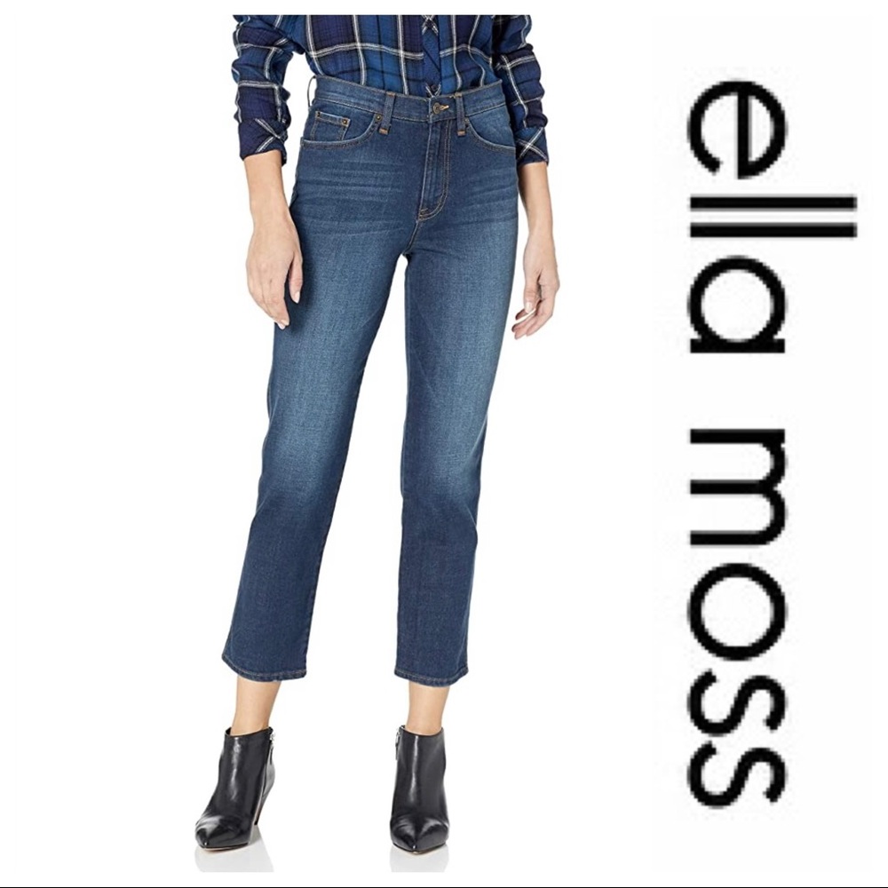 Ella Moss Anthropologie High Waist Straight Blue Jeans